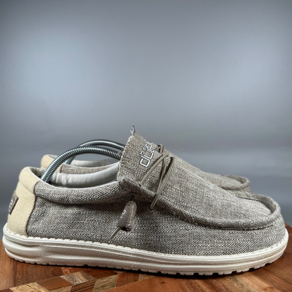 Hey Dude Wally Woven Beige Slip On Loafer Shoes Mens Size 11 110390500